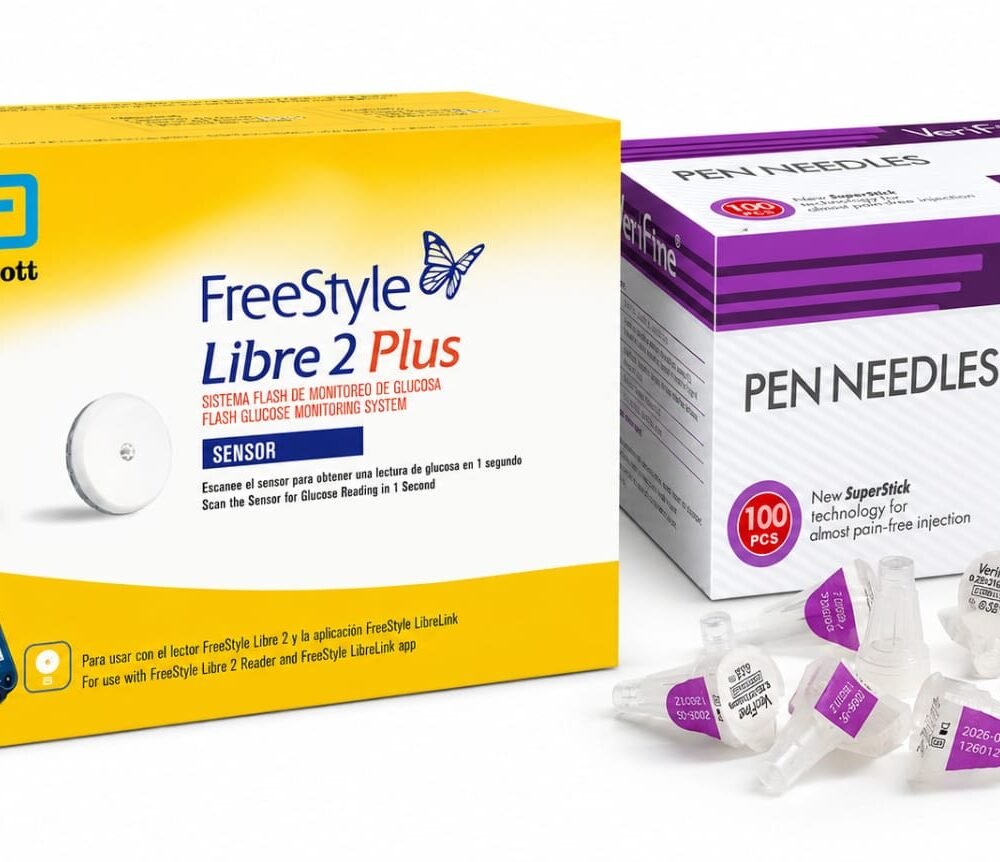 Pack Sensor FreeStyle Libre 2 Plus + Aguja para insulina Verifine 31G (5mm) caja x 100